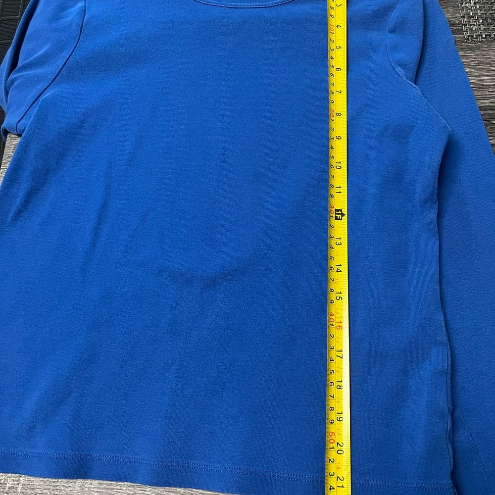 Pendleton Royal Solid Blue Long Sleeved Shirt Top… - image 5